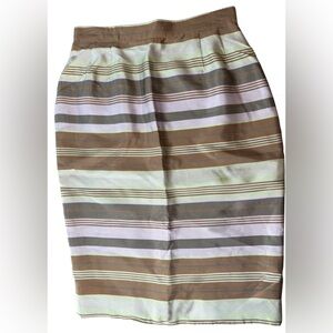 Salvatore Ferragamo Silk Striped Pencil Skirt Size 8 | Designer